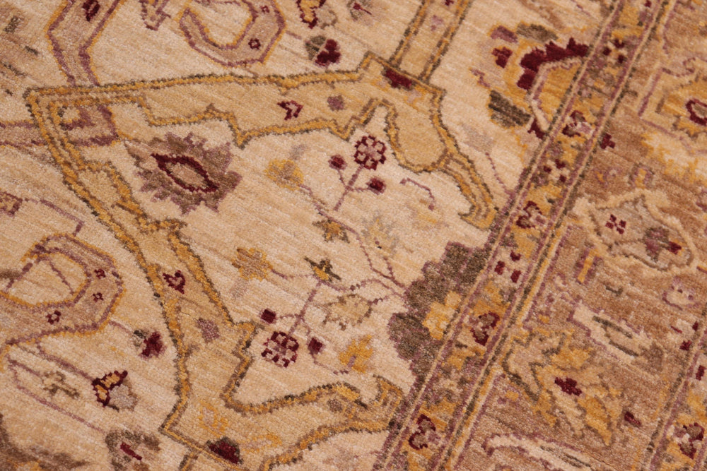 handmade Traditional Kafkaz Tan Gold Hand Knotted RECTANGLE 100% WOOL area rug 5x7