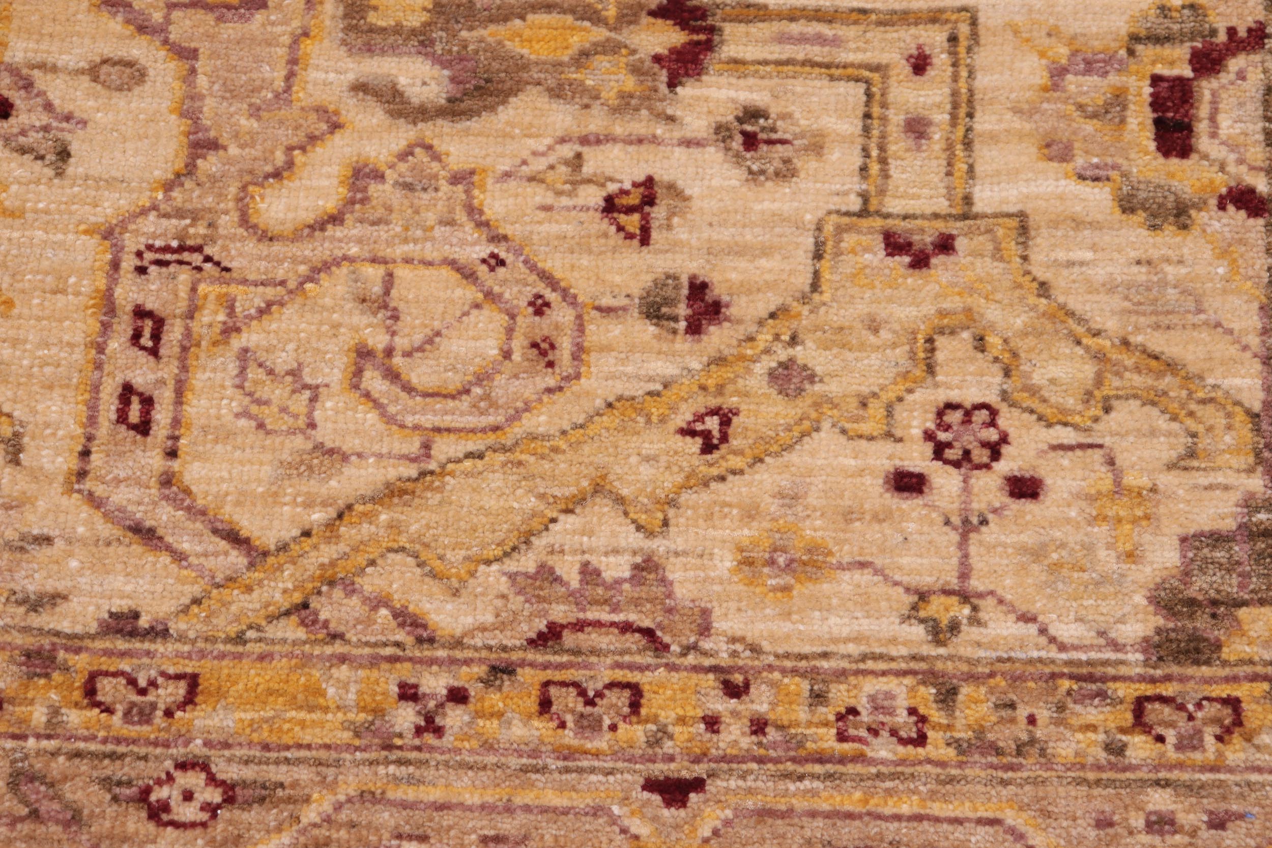 handmade Traditional Kafkaz Tan Gold Hand Knotted RECTANGLE 100% WOOL area rug 5x7
