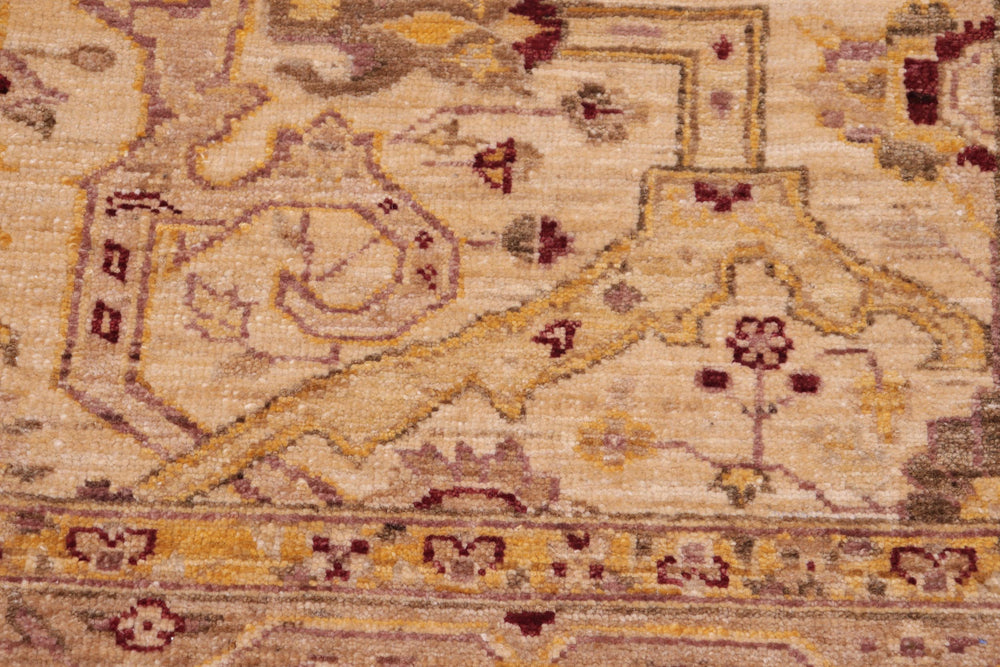handmade Traditional Kafkaz Tan Gold Hand Knotted RECTANGLE 100% WOOL area rug 5x7