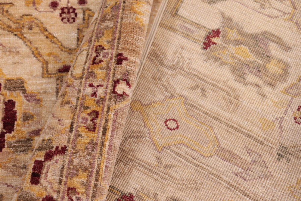 handmade Traditional Kafkaz Tan Gold Hand Knotted RECTANGLE 100% WOOL area rug 5x7