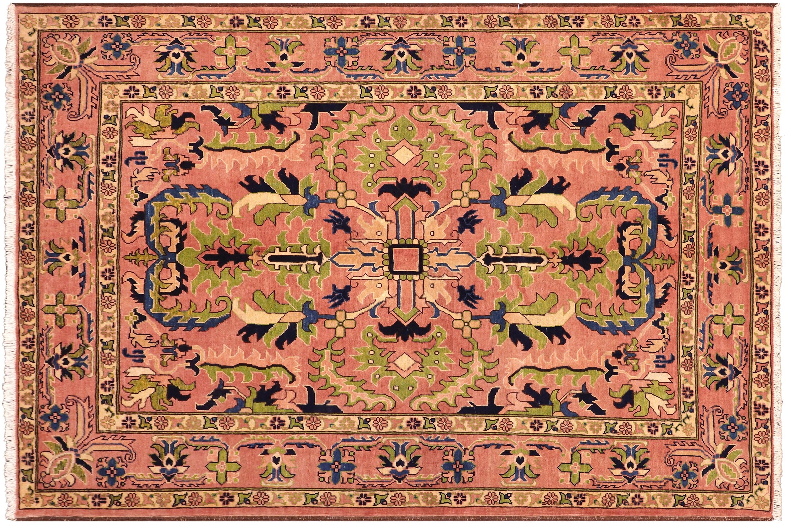 handmade Traditional Kafkaz Rust Rust Hand Knotted RECTANGLE 100% WOOL area rug 5x7
