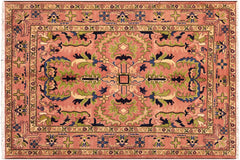 handmade Traditional Kafkaz Rust Rust Hand Knotted RECTANGLE 100% WOOL area rug 5x7