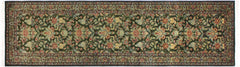 handmade Traditional Kashan Green Red Hand Knotted RUNNER 100% WOOL area rug 3' x 11'