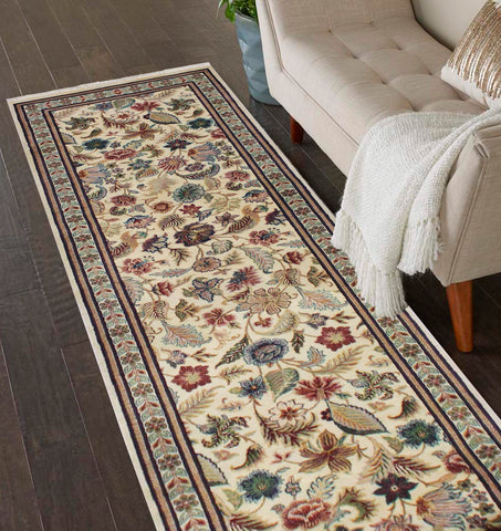 handmade Traditional Gulberg Beige Green Hand Knotted RUNNER 100% WOOL area rug 3' x 13'