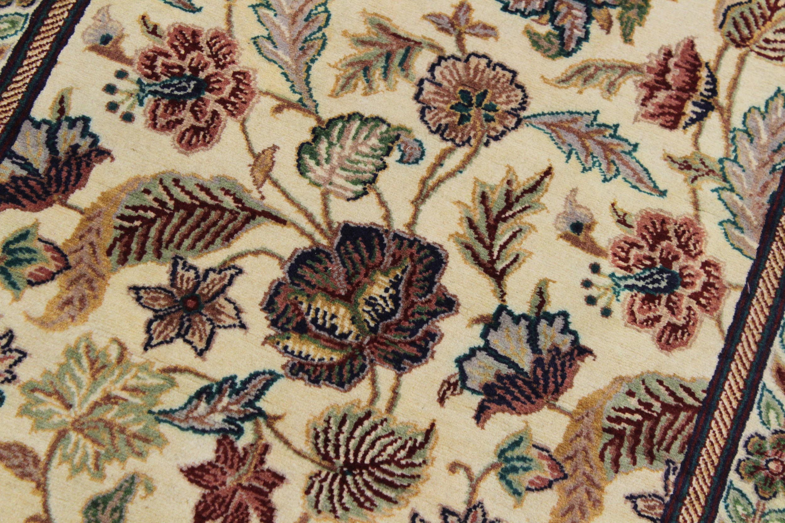 handmade Traditional Gulberg Beige Green Hand Knotted RUNNER 100% WOOL area rug 3' x 13'