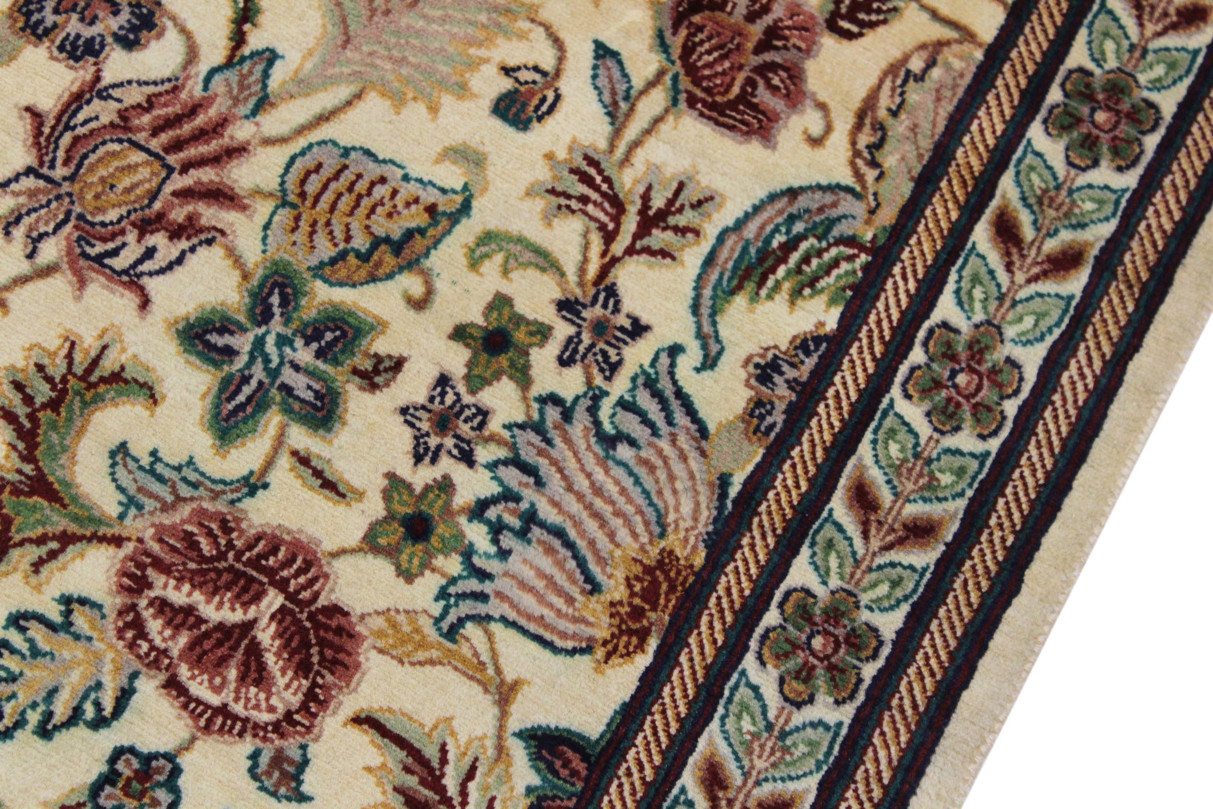 handmade Traditional Gulberg Beige Green Hand Knotted RUNNER 100% WOOL area rug 3' x 13'