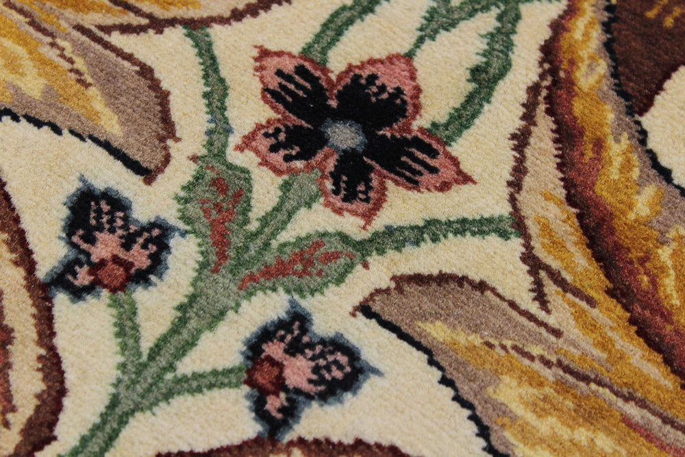 handmade Traditional Internation Beige Brown Hand Knotted RUNNER 100% WOOL area rug 3' x 10'