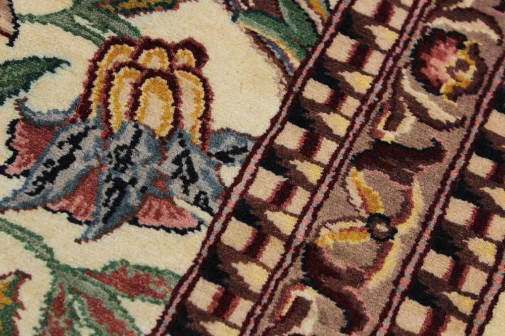 handmade Traditional Internation Beige Brown Hand Knotted RUNNER 100% WOOL area rug 3' x 10'