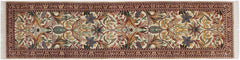 handmade Traditional Internation Beige Brown Hand Knotted RUNNER 100% WOOL area rug 3' x 10'