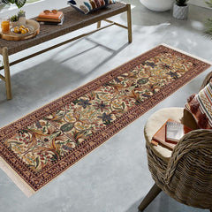 handmade Traditional Internation Beige Brown Hand Knotted RUNNER 100% WOOL area rug 3' x 10'