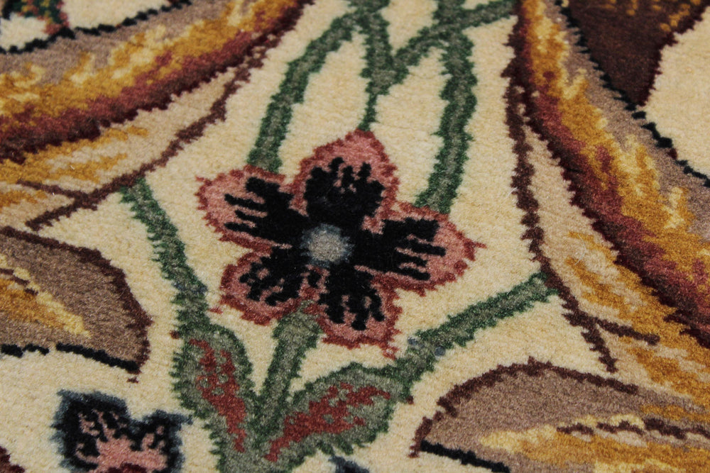 handmade Traditional Internation Beige Brown Hand Knotted RUNNER 100% WOOL area rug 3' x 10'