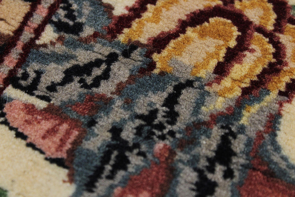 handmade Traditional Internation Beige Brown Hand Knotted RUNNER 100% WOOL area rug 3' x 10'