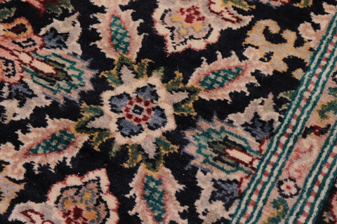handmade Traditional Tabriz Black Pink Hand Knotted RUNNER 100% WOOL area rug 3' x 10'