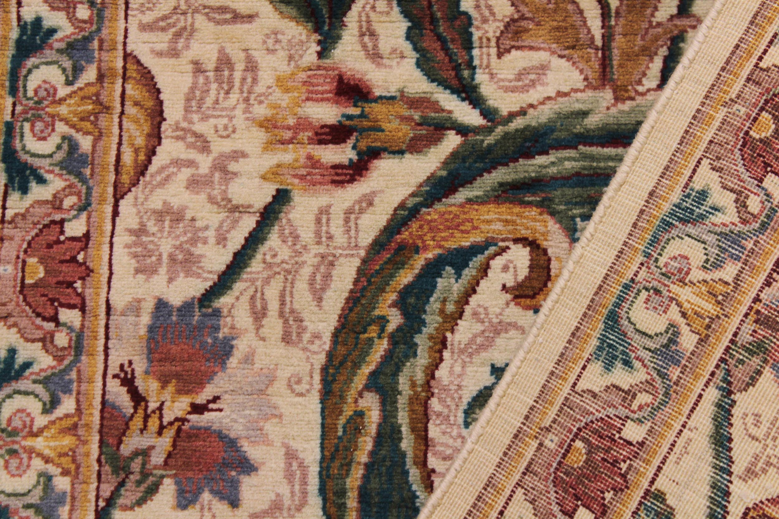 handmade Traditional Azeem Beige Gold Hand Knotted RUNNER 100% WOOL area rug 2' x 8'