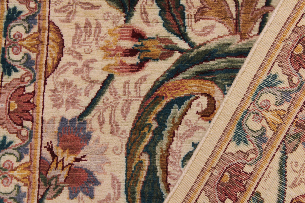 handmade Traditional Azeem Beige Gold Hand Knotted RUNNER 100% WOOL area rug 2' x 8'