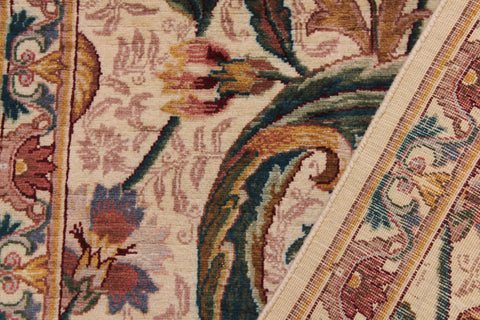 handmade Traditional Azeem Beige Gold Hand Knotted RUNNER 100% WOOL area rug 2' x 8'