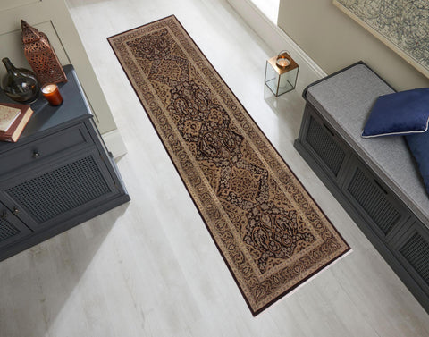 handmade Transitional Veg Dye Brown Gold Hand Knotted RUNNER 100% WOOL area rug 3' x 11'