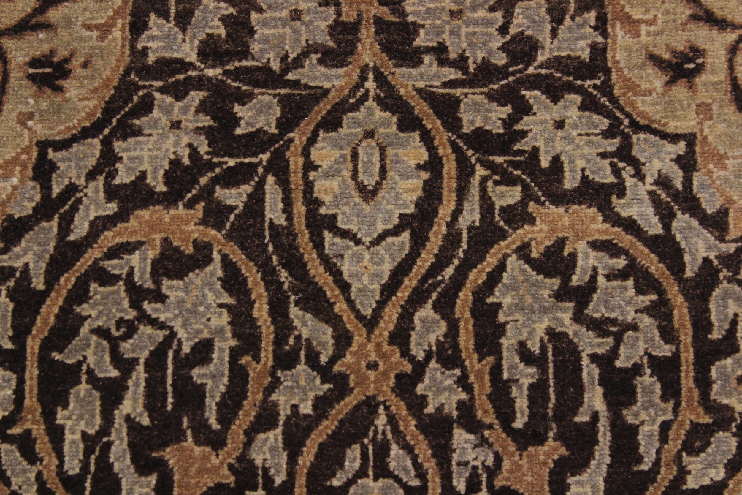 handmade Transitional Veg Dye Brown Gold Hand Knotted RUNNER 100% WOOL area rug 3' x 11'