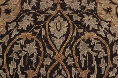 handmade Transitional Veg Dye Brown Gold Hand Knotted RUNNER 100% WOOL area rug 3' x 11'