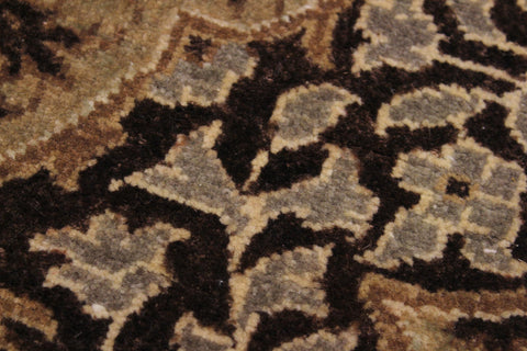 handmade Transitional Veg Dye Brown Gold Hand Knotted RUNNER 100% WOOL area rug 3' x 11'