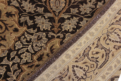 handmade Transitional Veg Dye Brown Gold Hand Knotted RUNNER 100% WOOL area rug 3' x 11'