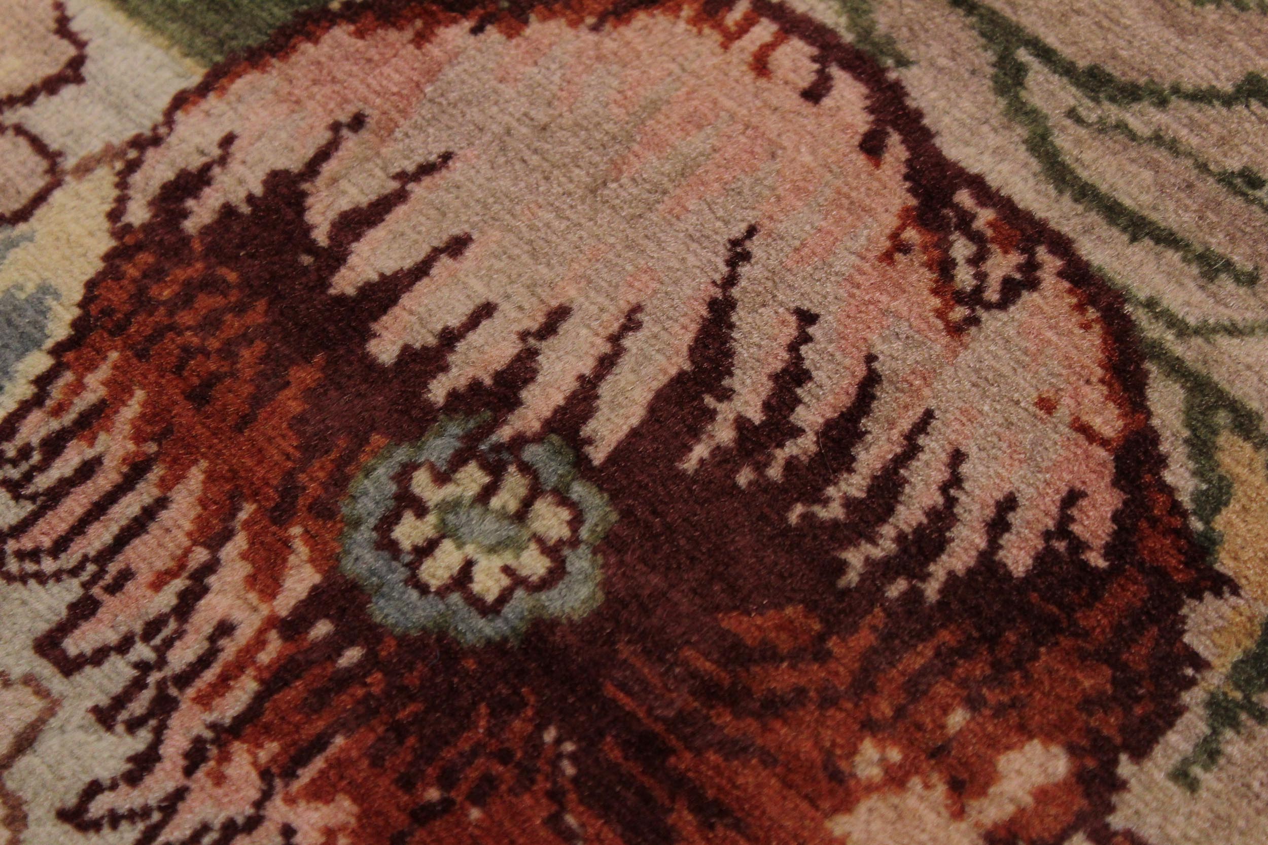 handmade Traditional Nawazish Taupe Green Hand Knotted RUNNER 100% WOOL area rug 2' x 12'