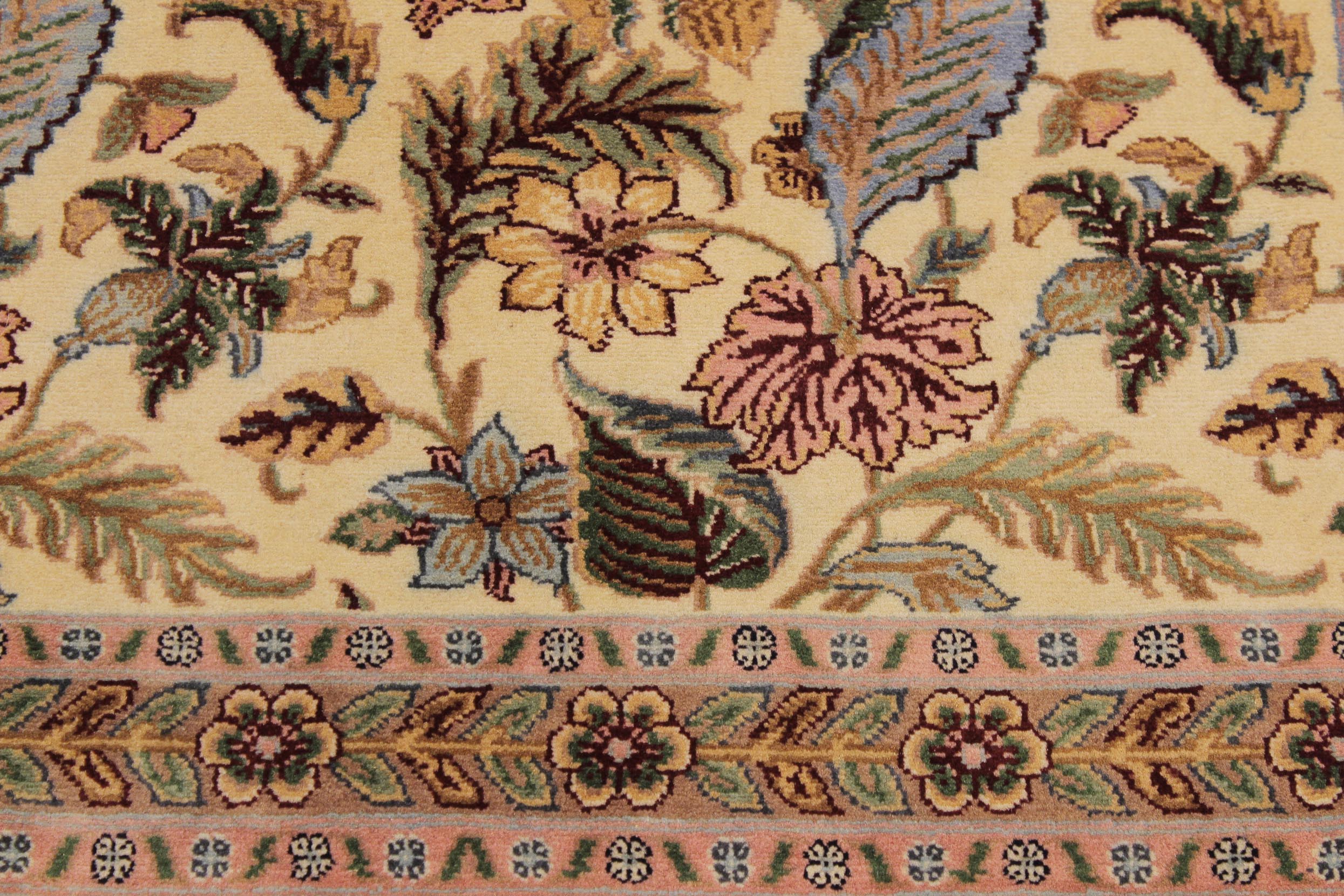 handmade Transitional Gulberg Ivory Pink Hand Knotted RECTANGLE 100% WOOL area rug 3x5