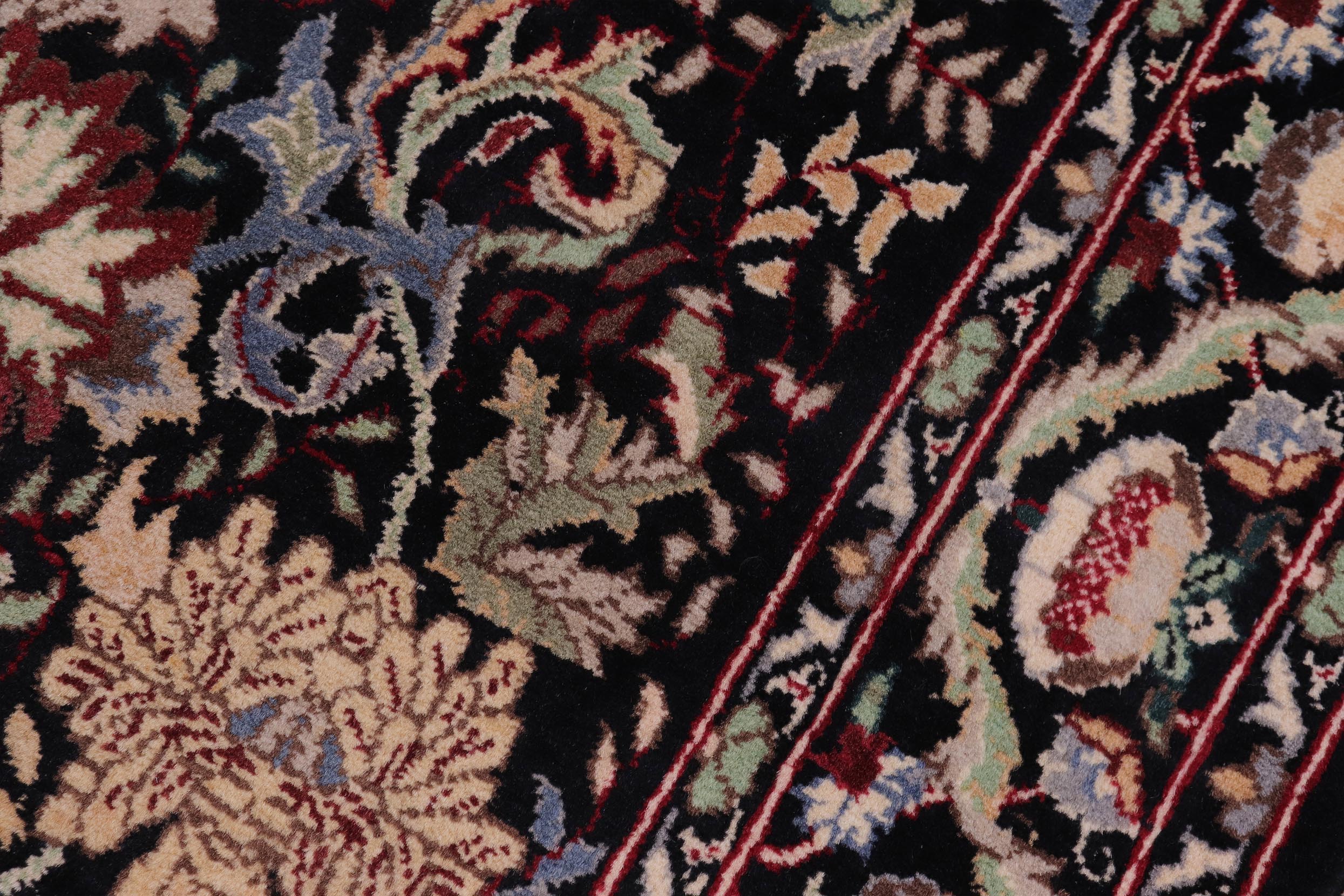 handmade Transitional Morris Black Black Hand Knotted RECTANGLE 100% WOOL area rug 3x5