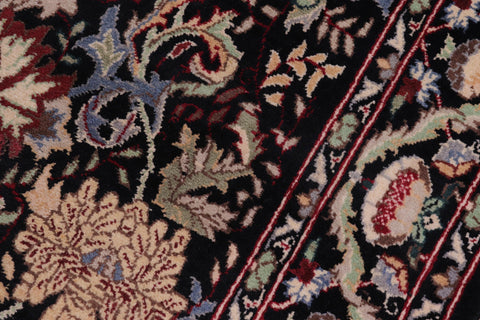 handmade Transitional Morris Black Black Hand Knotted RECTANGLE 100% WOOL area rug 3x5