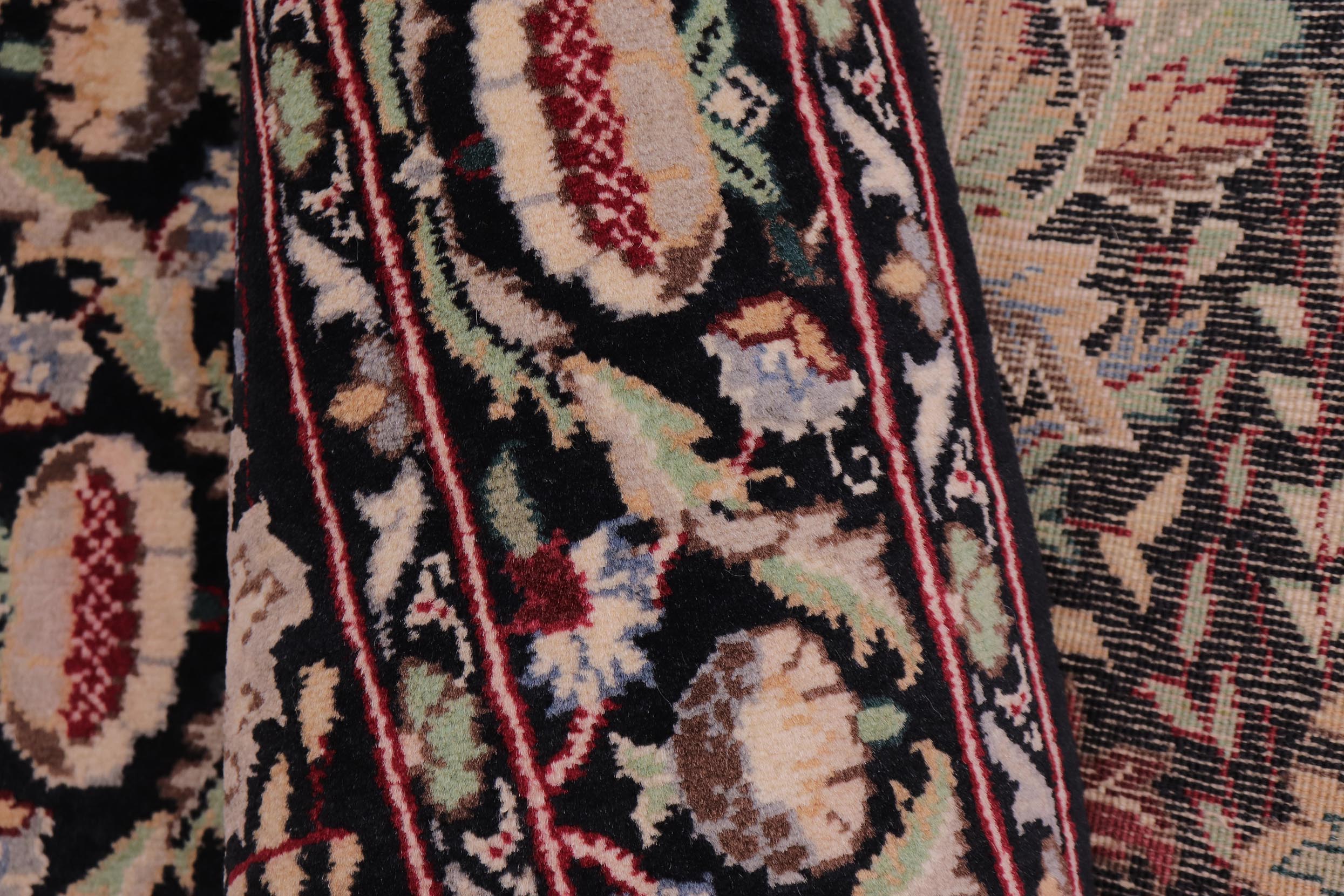 handmade Transitional Morris Black Black Hand Knotted RECTANGLE 100% WOOL area rug 3x5
