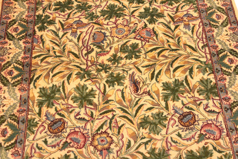 handmade Transitional Imran Beige Green Hand Knotted RECTANGLE 100% WOOL area rug 3x5