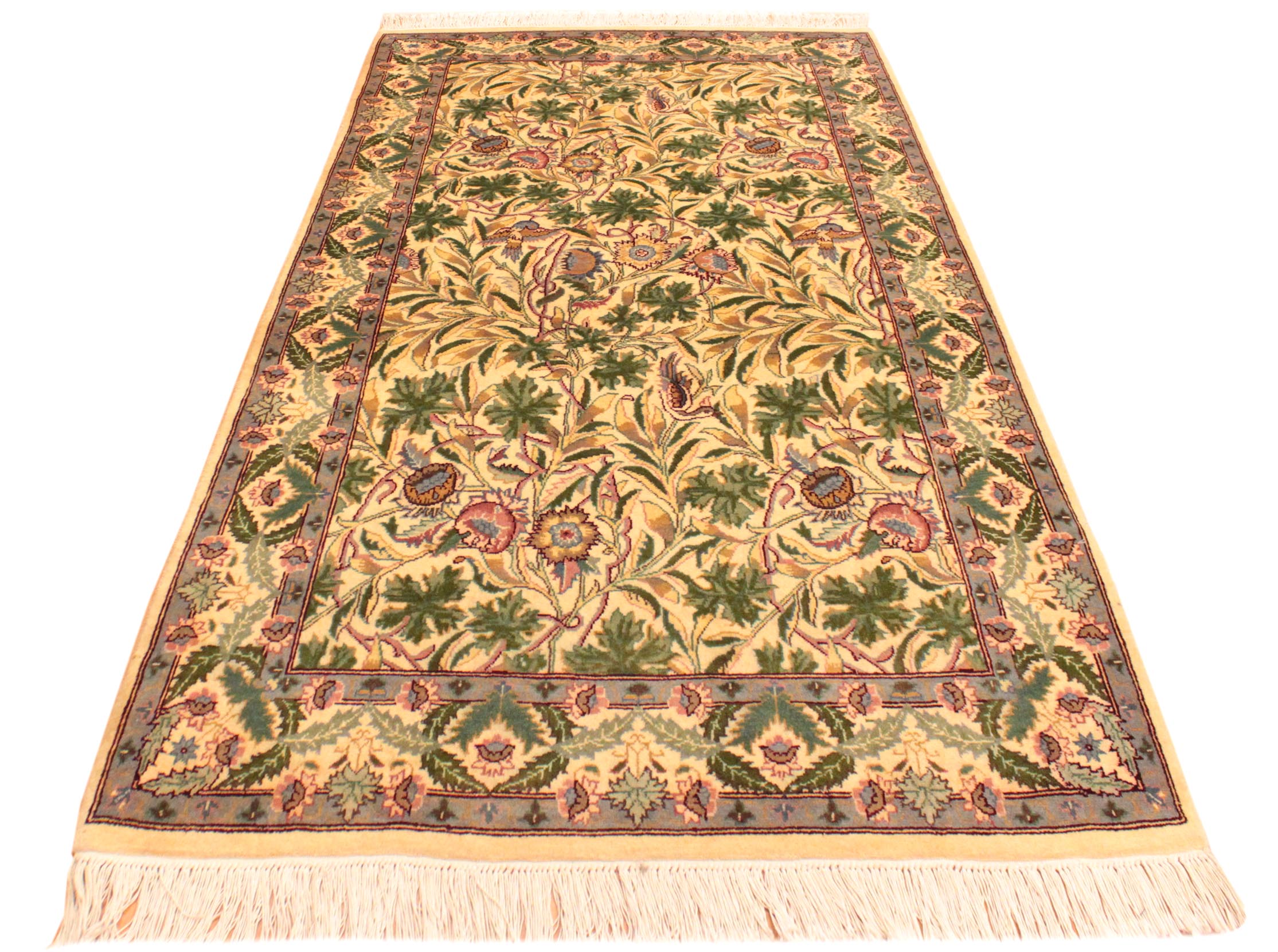 handmade Transitional Imran Beige Green Hand Knotted RECTANGLE 100% WOOL area rug 3x5