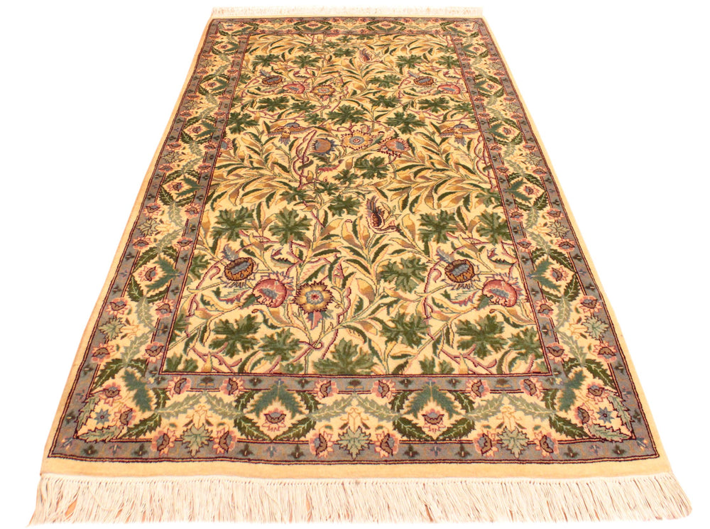 handmade Transitional Imran Beige Green Hand Knotted RECTANGLE 100% WOOL area rug 3x5