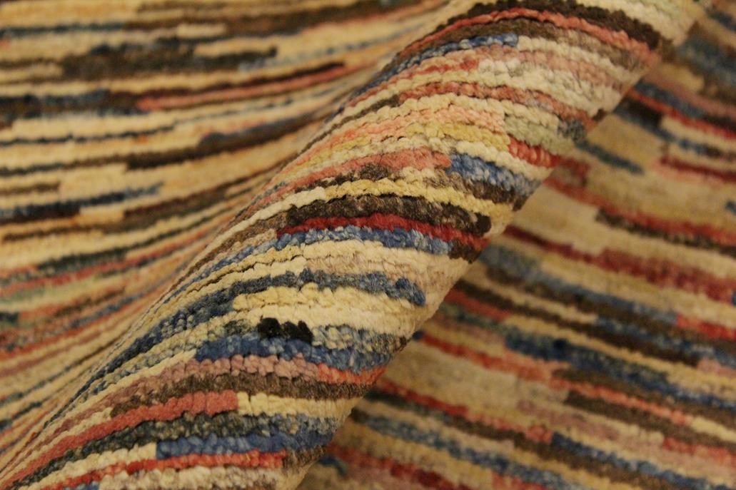 handmade Modern Gabbeh Blue Beige Hand Knotted RECTANGLE 100% WOOL area rug 3  x 5 