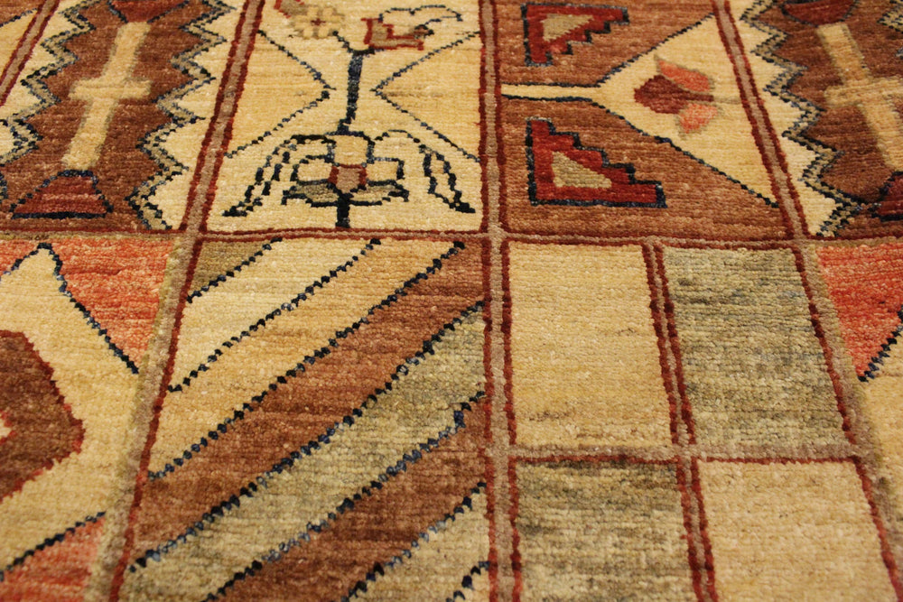 handmade Modern Gabbeh Beige Brown Hand Knotted RECTANGLE 100% WOOL area rug 3' x 5'