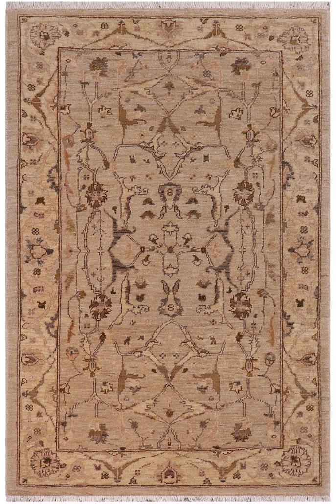 handmade Traditional Kafkaz Lt. Tan Gold Hand Knotted RECTANGLE 100% WOOL area rug 3 x 5