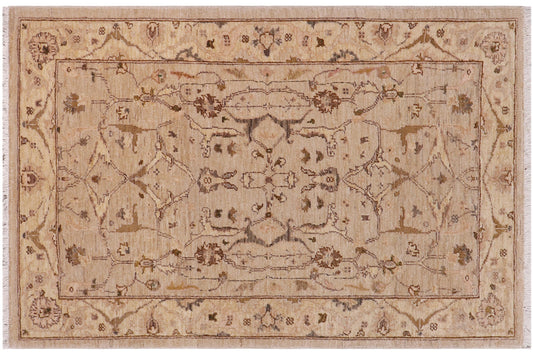 handmade Traditional Kafkaz Lt. Tan Gold Hand Knotted RECTANGLE 100% WOOL area rug 3x5
