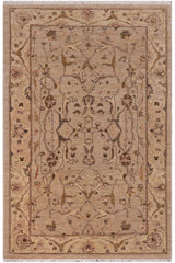 handmade Traditional Kafkaz Lt. Tan Gold Hand Knotted RECTANGLE 100% WOOL area rug 3 x 5