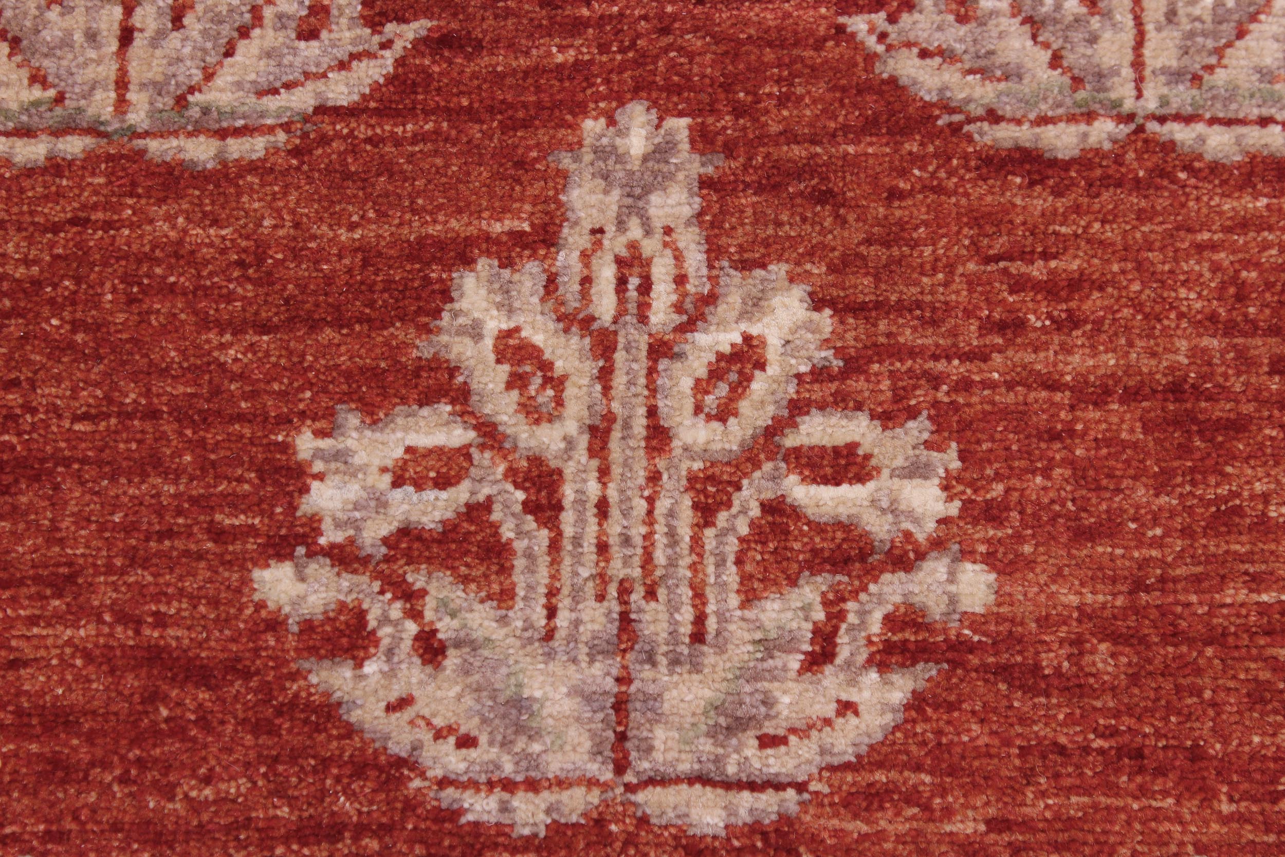 handmade Modern Kafkaz Red Tan Hand Knotted RECTANGLE 100% WOOL area rug 3' x 5'