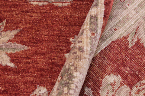 handmade Modern Kafkaz Red Tan Hand Knotted RECTANGLE 100% WOOL area rug 3' x 5'