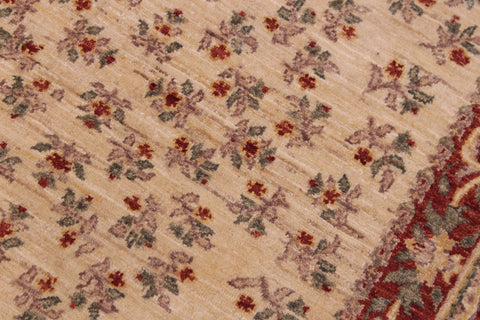 handmade Transitional Kafkaz Ivory Red Hand Knotted RECTANGLE 100% WOOL area rug 3' x 5'