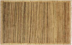 handmade Modern Gabbeh Beige Green Hand Knotted RECTANGLE 100% WOOL area rug 3' x 5'