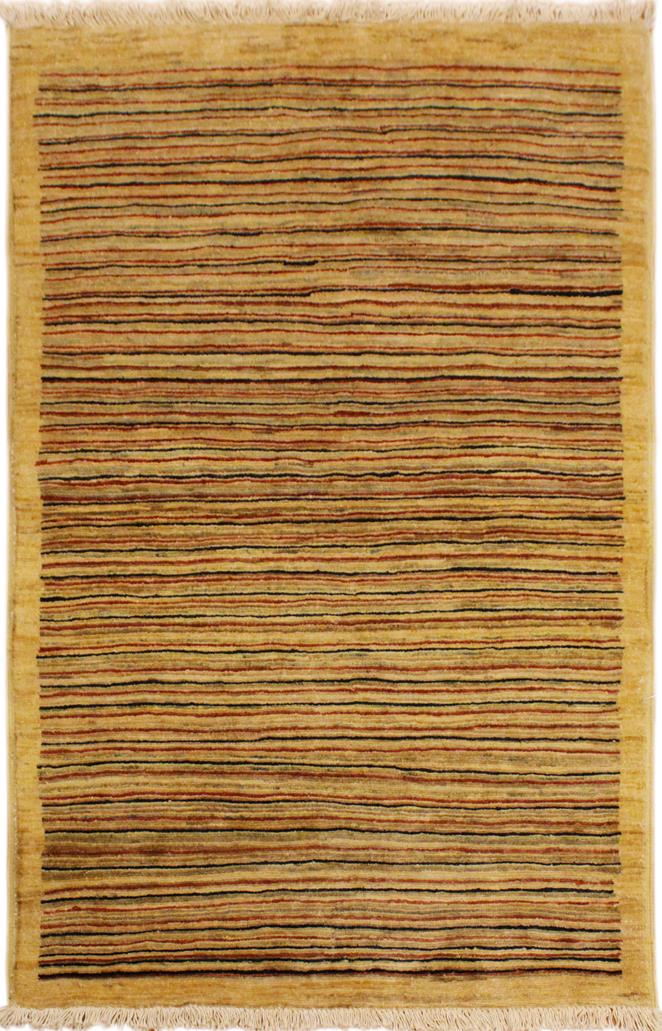 handmade Modern Gabbeh Beige Rust Hand Knotted RECTANGLE 100% WOOL area rug 3  x 5 