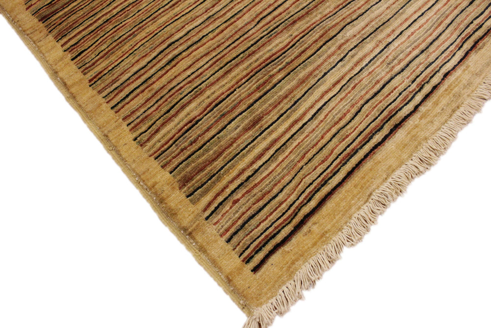 handmade Modern Gabbeh Beige Rust Hand Knotted RECTANGLE 100% WOOL area rug 3' x 5'
