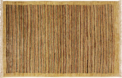 handmade Modern Gabbeh Beige Rust Hand Knotted RECTANGLE 100% WOOL area rug 3' x 5'