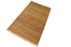 handmade Modern Gabbeh Beige Rust Hand Knotted RECTANGLE 100% WOOL area rug 3  x 5 