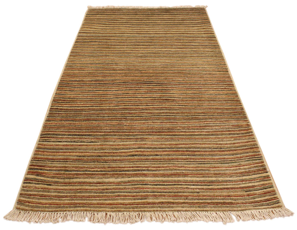 handmade Modern Gabbeh Beige Rust Hand Knotted RECTANGLE 100% WOOL area rug 3' x 5'