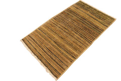 handmade Modern Gabbeh Beige Green Hand Knotted RECTANGLE 100% WOOL area rug 3  x 5 