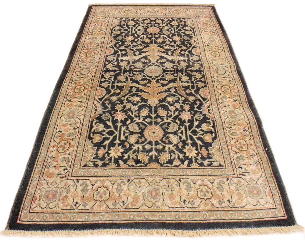 handmade Traditional Kafkaz Charcoal Tan Hand Knotted RECTANGLE 100% WOOL area rug 3x5
