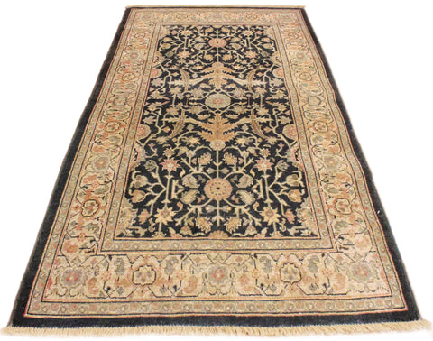 handmade Traditional Kafkaz Charcoal Tan Hand Knotted RECTANGLE 100% WOOL area rug 3x5